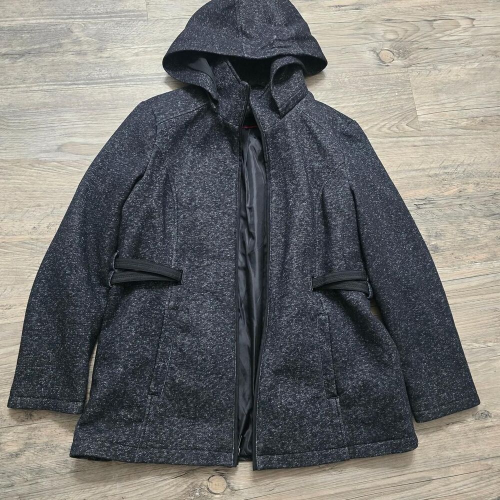 Jones-new-york Women's Black and Grey Coat